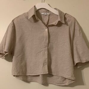 Love Tree Beige Striped Shirt